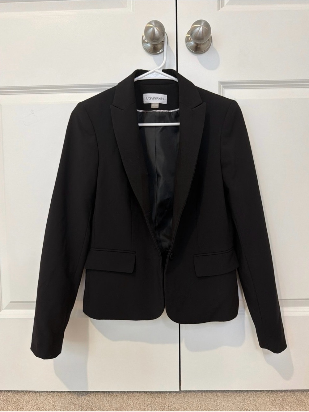 Calvin Klein Black Women's Two-Button Blazer